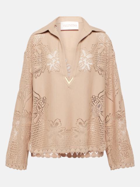 Valentino VGold guipure lace blouse