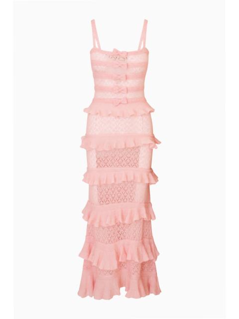 LoveShackFancy Hannelore Knit Ruffle Tier Dress