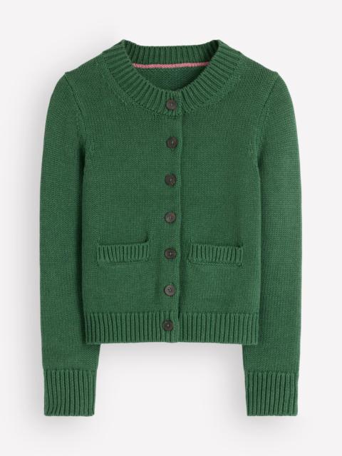 BODEN Lucy Chunky Cotton Cardigan-highland green