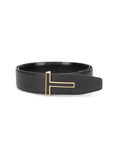 T buckle leather belt