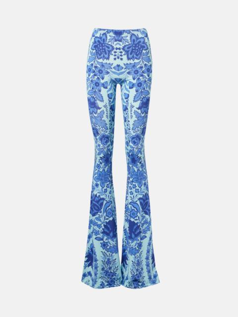 Etro Printed jersey flared leggings