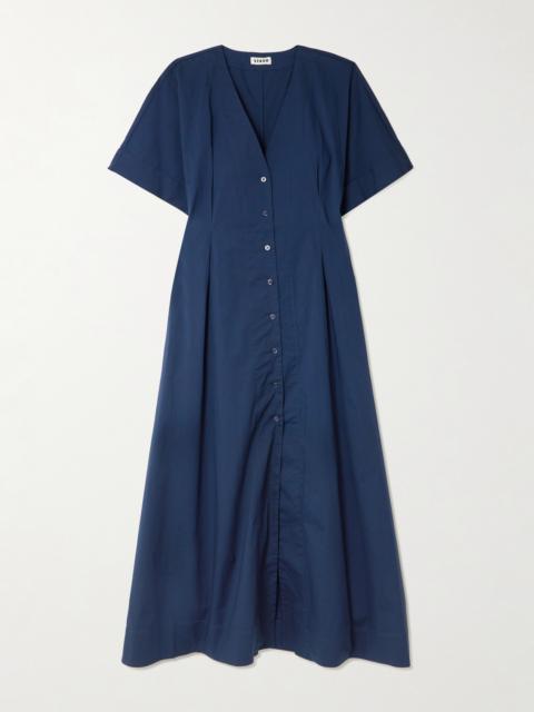 STAUD Elle Cotton-blend Midi Dress