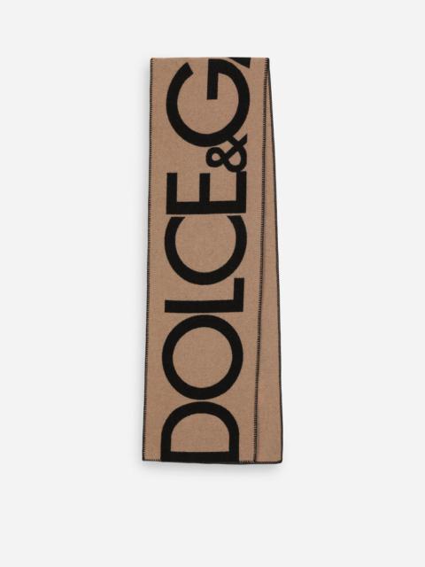 Dolce & Gabbana Wool jacquard scarf with Dolce&Gabbana logo