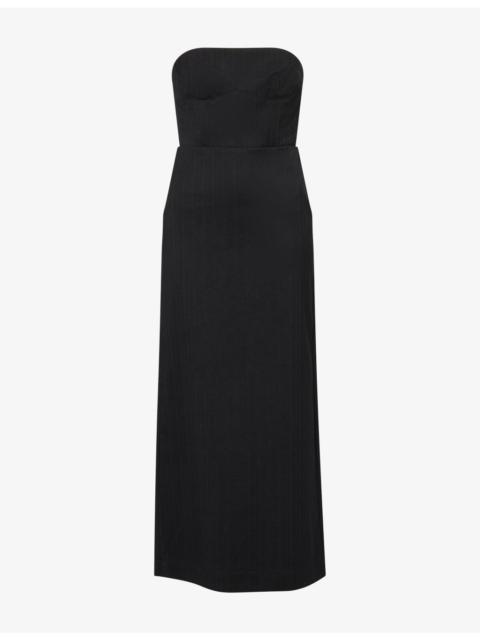 UMA WANG Asaka Strapless Stretch-Wool Blend Midi Dress