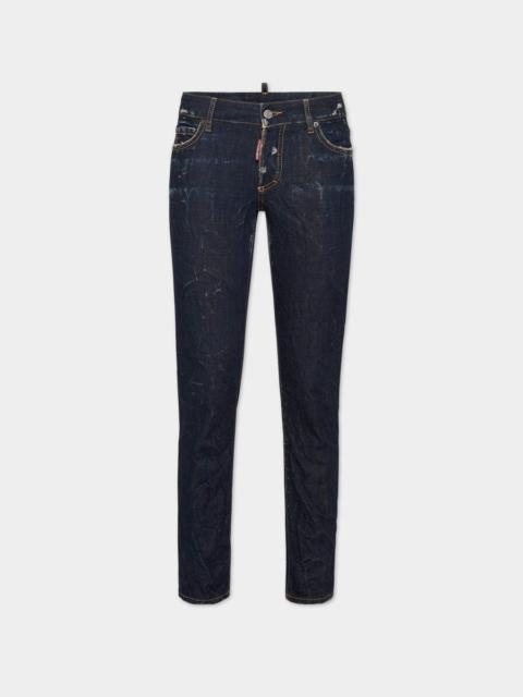 DSQUARED2 DARK CRINKLE WASH MEDIUM WAIST JENNIFER JEANS