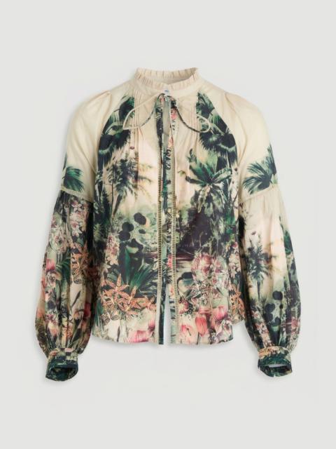 KAREN MILLEN Plus Size Botanical Print Woven Balloon Sleeve Blouse