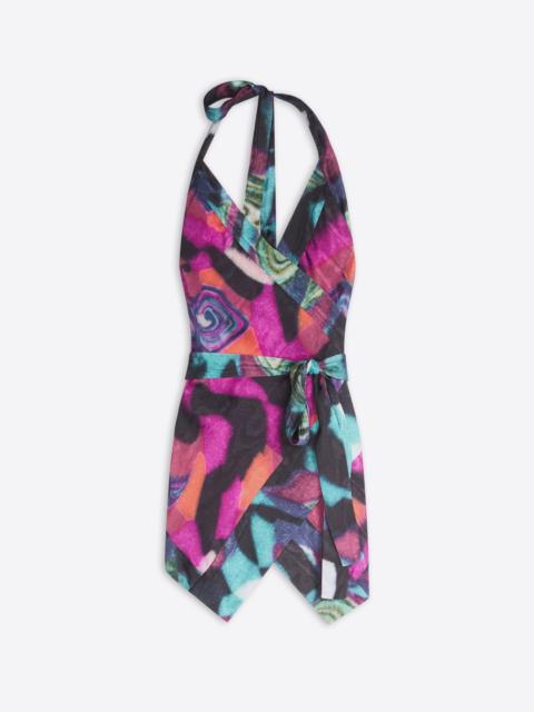 Dries Van Noten HALTERNECK MOIRÉ TOP