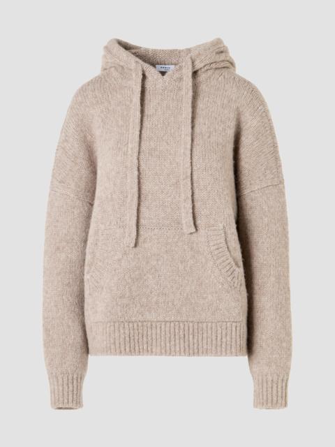 AKRIS Women's Fluffy Alpaca-Wool Knit Hoodie - Oat