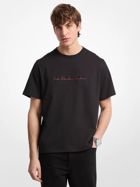 MICHAEL KORS Logo Embossed Cotton Jersey T-Shirt