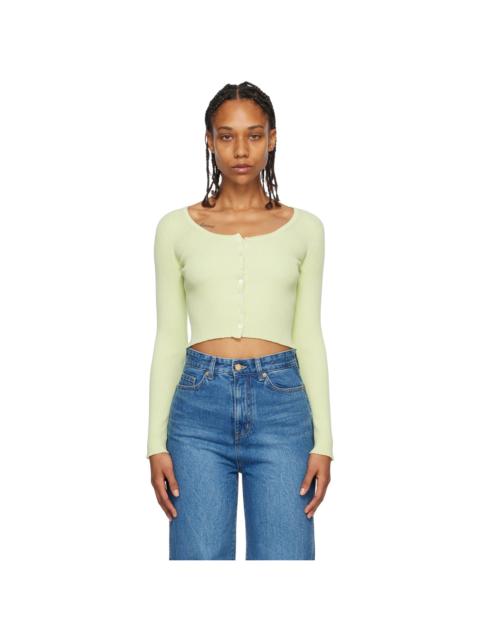 ARCH THE Green Scoop Neck Cardigan