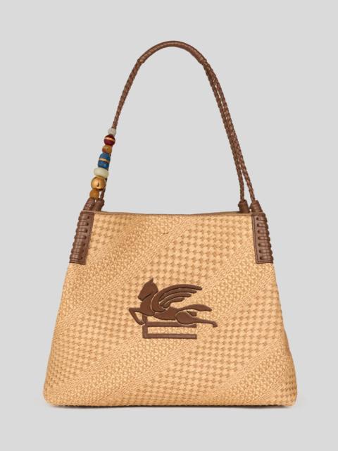 Etro LARGE RAFFIA LIBRA TOTE BAG