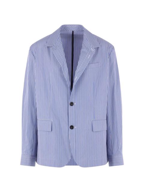 sacai single-breasted striped poplin jacket