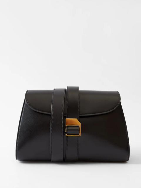 Isla buckled-tie leather clutch bag