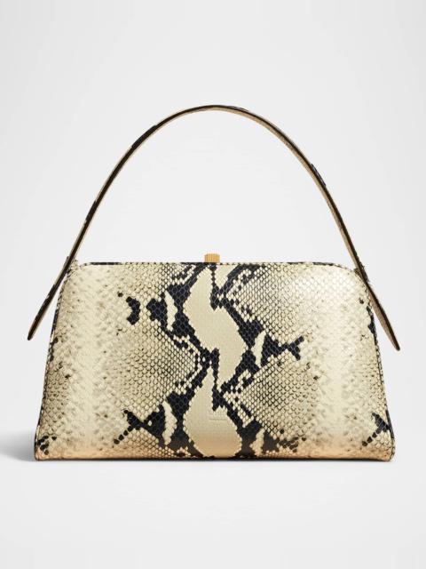 Cate Python-Embossed Leather Top-Handle Bag