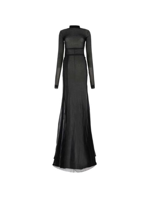 Ann Demeulemeester mock-neck chiffon overlay dress