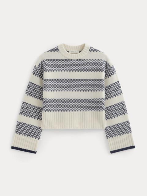 EVERLANE NORDIC CROPPED BOXY CREW IN LUXE MERINO