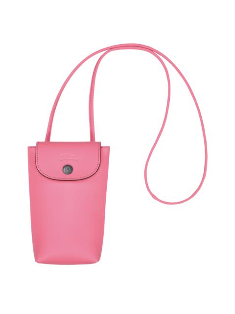 Longchamp Le Pliage Xtra Phone case with leather lace Pink - Leather