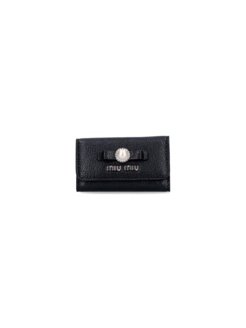 Miu Miu Flower Leather Coin Key 手向け Case