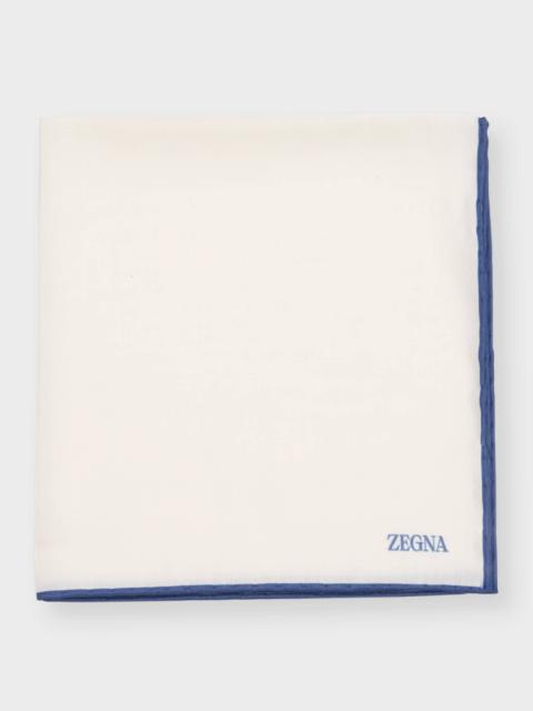 ZEGNA Men's Cotton-Silk Pocket Square