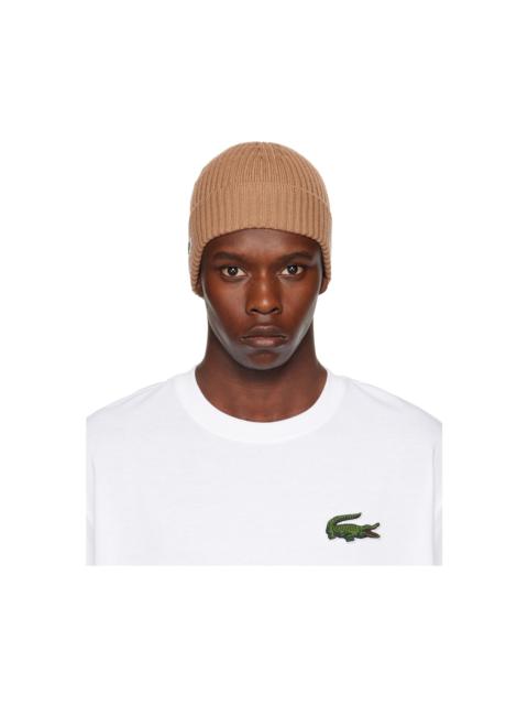 LACOSTE 로고 잡아당기기 늑골 니트 beanie