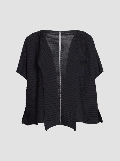 ISSEY MIYAKE Women's Ribbed Open-Front Cardigan - Black