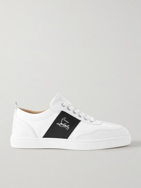 Christian Louboutin Retero Full-Grain Leather-Trimmed Canvas Sneakers