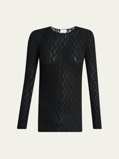Isabel Marant Gaelle Floral Stretch Lace Top