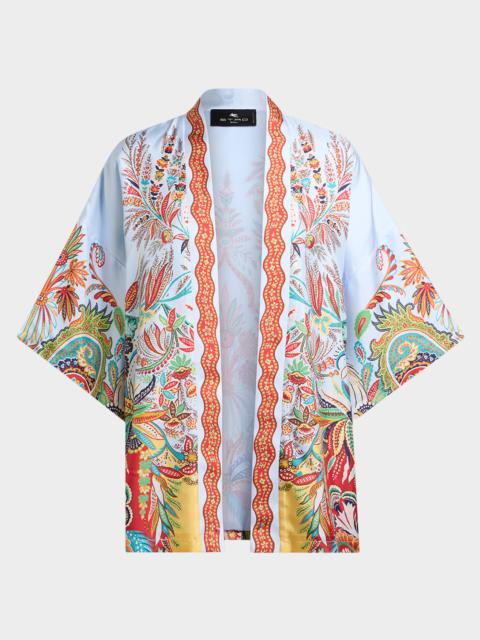Etro Kesa Multicolor Silk Kaftan Jacket