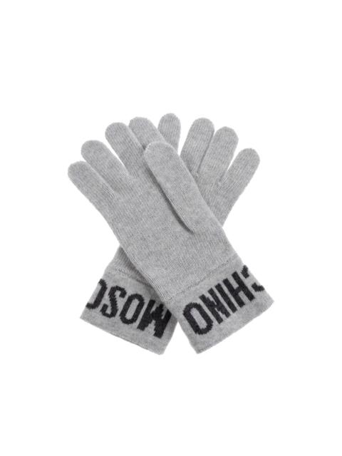 Moschino logo-detail wool gloves