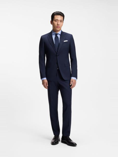 BOSS TWO-PIECE SLIM-FIT SUIT IN CHECKED STRETCH WOOL