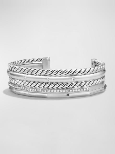 DAVID YURMAN Stax Narrow Cuff Bracelet with Diamonds