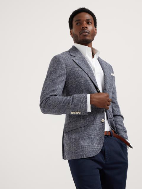 Comfort alpaca and wool Prince of Wales deconstructed Cavallo blazer