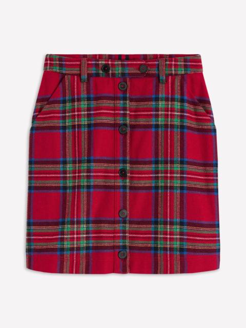 BODEN Cecelia Wool Skirt-Red, Blue and Green Check