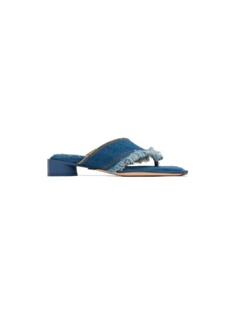 MIISTA Blue Pythia Denim Heeled Sandals