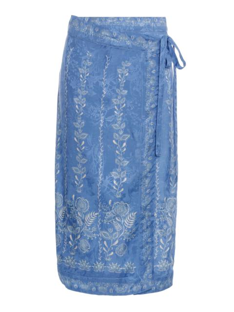 Agua by Agua Bendita Luna Midi Floritura Pareo blue