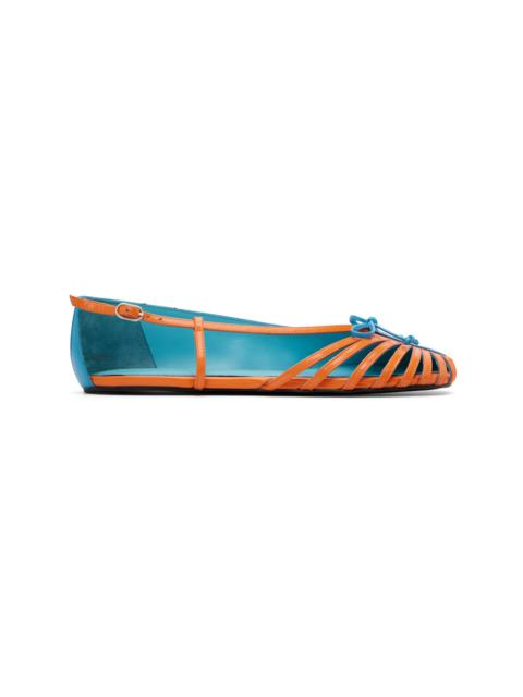 ABRA Blue & Orange Double Shoe Ballerina Flats