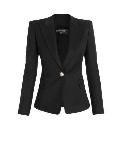 One-button wool blazer