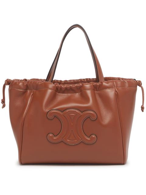 Small cabas drawstring cuir Triomphe in smooth calfskin