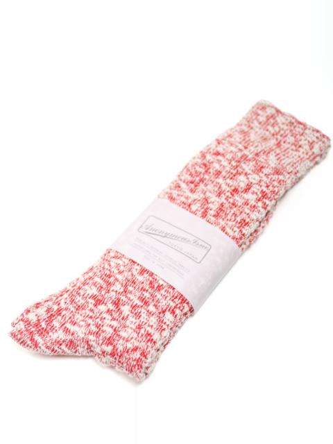 ANONYMOUSISM Light Weight Slub Crew Sock Red