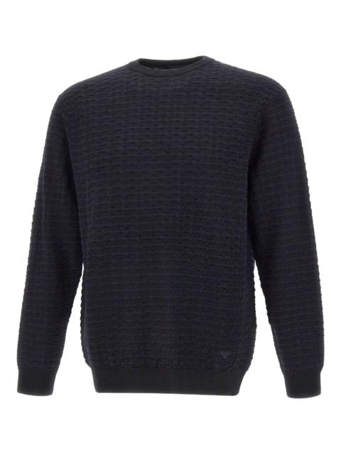 EMPORIO ARMANI textured crew-neck sweater