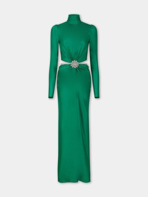 rabanne LONG BACKLESS GREEN DRESS
