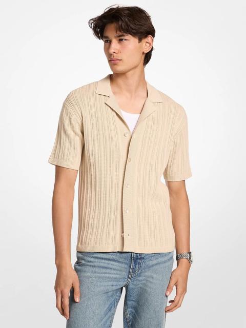 MICHAEL KORS Textured Knit Polo Shirt
