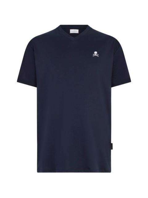 PHILIPP PLEIN skull-embroidery V-neck T-shirt