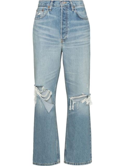 RE/DONE ripped straight-leg jeans