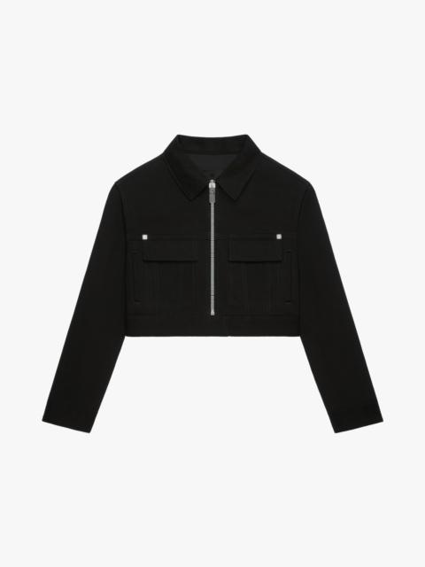 Givenchy SHORT JACKET IN DENIM WITH 4G ZIP