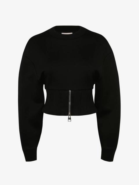 Alexander McQueen Women's Cocoon Sleeve Sweatshirt in Black