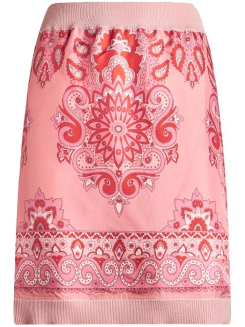 Etro printed-panel knitted skirt