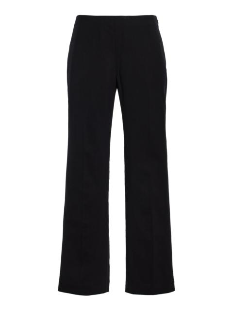 AMIYA Laurent Stretch-Wool Straight-Leg Pants black