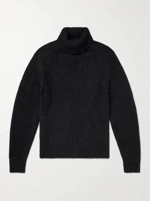 Brushed Ribbed Mohair and Silk-Blend Rollneck Sweater