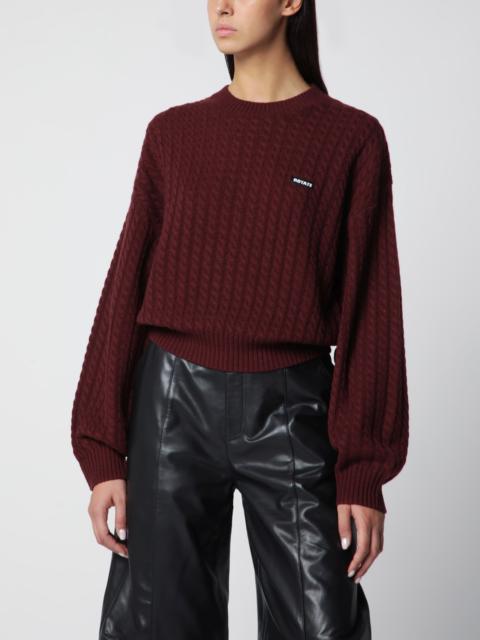 ROTATE Chocolate wool and cashmere cable-knit sweater